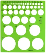 Westcott Large & Small Circles Template - Diameters from 1/16" to 2-1/4" (T-831)