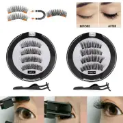 Professional Natural Magnetic Eyelashes Fake False Lashes Set Kit + Eyelash Clip