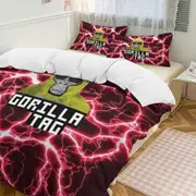v2129 Bed Sheets Bedding Game Gorilla Tag 3-Piece Bedding Set Soft Warm And Comfortable Bed Set with 1 Duvet Cover And 2 Pillowcases Bed Sheets yuq2