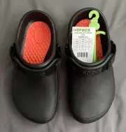 Crocs Bistro Pro Work LiteRide Clog Mens Size 6 Womens Size 8 Black