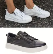 Le Sansa by CC Resorts leather platform zip and lace sneakers Naked Arches Nelly