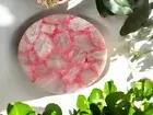 15" Rose Quartz Stone Coffee Table Crystal Healing Gemstone Luxury Bar Home Dec