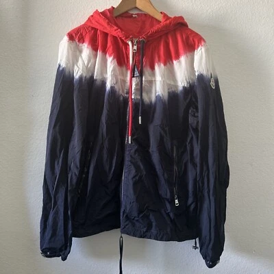 MONCLER SAUT (Jupiter) Tie Dye Hooded Lightweight Jacket Tricolor Size Small