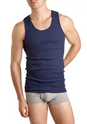 [Bonds] Bonds Men's Chesty 2 Pack Cotton Top in Dark Blue Size: 16 16 Dark Blue