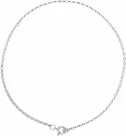 [JewelryWeb] 14k White Gold 1.1mm Rolo 18 Centimeters Chain Bracelet Link-Bracelet for Women and Men