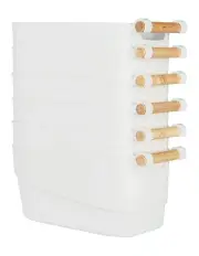 [Little Label Co] Large Storage Tub with Wooden Handle 6 Pack in White