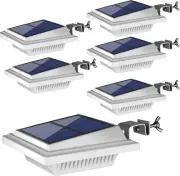 6Pieces Solar Gutter Lights 40LEDs Patio Decor Fence Lights for Eaves Garden