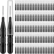 MAPVOLUT 120Pcs Micro Eyebrow Brush With Cap for Brow Lamination, Eyelash, Lash Filler, Lift and Tint - Spoolies Comb Extensions Tools for Brows and Lashes