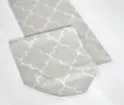 61 inch silver gray quatrefoil table runner