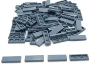 Lego 100 New Sand Blue Tiles Flat Smooth 1 x 3 Stud Parts