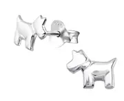 Children's Sterling Silver Dog Stud Earrings
