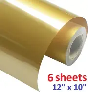 6 Sheets 12"x10" Heat Transfer Vinyl Iron on HTV for T Shirt Cricut Silhouette