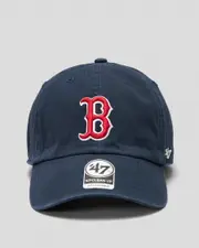 [Forty Seven] Forty Seven Men's Boston Red Sox Navy '47 Clean Up Strapback Hat One Size Navy