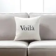 Voila Text On White With Feather Down Insert Pillow