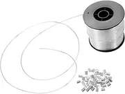 VANZACK 1 Set DIY Jewelry Nylon String Clear Fishing Line with Aluminum Crimping Sleeves for Crafting Hanging Decorations and Ornaments Thickness Flexible and Safe