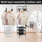 Corner Hall Tree Freestanding Coat Rack with 3 Tier Shoes Rack Storage and guQii
