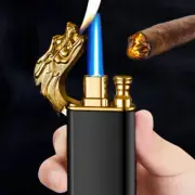 Unique Black Dragon Double Piped Lighter Fire Windproof Jet Flame Cigar Tool
