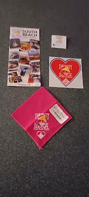 *NEW* The Salty Dog Cafe XS Pink Bandana, Sticker, Matches & South Beach Leaflet