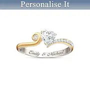 'You Make My Heart Smile' Personalised Engraved Ring