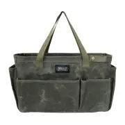 Portable Garden Camping Tool Storage Bag,Waxed Canvas Firewood Carrier Tote b...