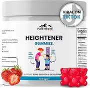 Heightener Gummies - Natural Height Growth Supplement for Kids, Teens and Adults to Increase Bone Strength and Grow Taller | Height Maximizer Pills with L-Arginine, Calcium & Zinc | 60 Gummy