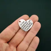 2 Memorial Charms - If love could have saved you - Antique Silver Tone - SC5889