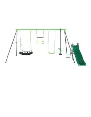[Lifespan Kids] Lynx 4 Station Swing Set With Slippery Slide