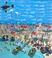 WWII Marx recast Battleground Playset - 54mm Plastic Toy Soldiers