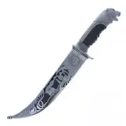 ASR Outdoor Collectible Dagger Bowie Knife Etched Bear Sheath Ergonomic Handle