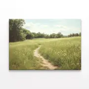 Walking Path through Meadow Print 100% Australian Made 75 x 50cm (Stretched)