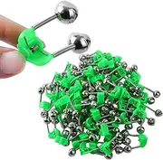 Prdiozyn 46PCS 3rd Generation Plastic Fishing Bells, Fishing Rod Alarm Bell with Extra Loud Dual Alert Bells Clip, Fishing Bells for Rods, Easy for Night, Ice Fishing, Green.