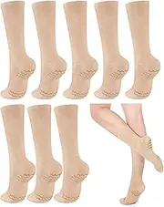 [Twistover] 4 Pairs Womens Nude Dance Socks Non Slip Ballet Dance Socks Non Slip Anti Skid Anklets for Women Girls Dancers