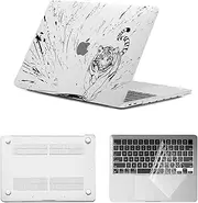 [HLAAJJX] for MacBook Air M4 M3 M2 15 inch Case 2025 2024 2023 A2941 A3114 A3241 Retina/Touch ID,Hard Shell Laptop Cover Protector & Keyboard Cover for MacBook Air 15",Tiger
