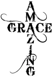 Amazing Grace Cross Iron On Transfer-T-Shirt + Other Light & Dark Fabrics #18