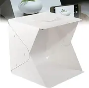 Simple LED Light Portable Folding Studio Soft Box, 40CM Foldable Studio, Black and White Background Cloth + PVC Material + 2 Light Bars + USB Power Cord + White Light + Black Packaging Bag