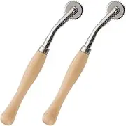 ALXBSONE 2 PCS Tracing Wheel, Professional Stitch Marking Spacer, Sewing Tracing Wheel for Tracing Paper, Pounce Wheel for Sewing Patterns with Wooden Handle(2mm)