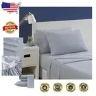 Lightweight Harmead Navy Full Sheet Set - 100% Cotton Percale Luxury Details