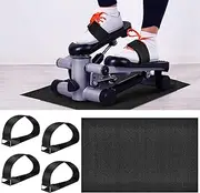 Foilswirl Ellipse Non Slip Mat with 4 Pcs Pedal Straps Ellipse Leg Exerciser Machine Mat Leg Exerciser Pedal Straps for Under Desk Elliptical Peddler, Foot Pedal Exerciser for Fitness Home Accessories