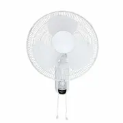 Heller Wall Fan 3 Speed Oscillating Tilt Adjustable Pull Cord White 40cm