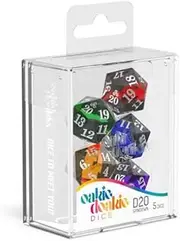 Oakie Doakie D20 Spindown Dice 5-Pieces, 22 mm, Enclave