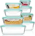 Vtopmart 8 Pack Glass Food Storage Containers , Meal Prep , Airtight Bento Boxes