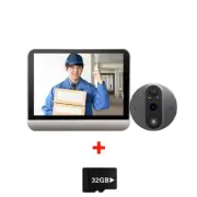 Doorbell Camera Icam365 5000Mah Door Eye Night Vision 3MP 2.4G Wifi Smart Peepho
