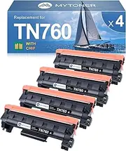 MYTONER Remanufactured Toner Cartridge Replacement for Brother TN 760 TN760 High Yield for HL-L2350DW HL-L2370DW HL-L2395DW MFC-L2750DWXL MFC-L2750DW DCP-L2550DW (Black, 4-Pack)