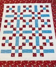 QUILT TOP~ 52” X 58”~BED, BABY, SOFA, HOME DECOR~PIECED~.U.S.A.