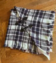 Toddler 2/3T Wrap Triangle Scarf Shawl w Buckle&Fringe Check Plaid