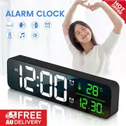 Music LED Digital Alarm Clock Temperature Date Display Home Desktop Mirror Clock