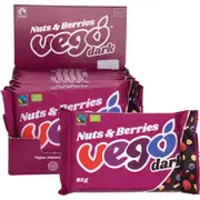 Vego Dark Chocolate Bar Nuts & Berries 85g (Pack of 12)