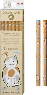 Mitsubishi Pencil Hahatoco CAT kids cute, 12 Pencils 4B