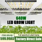 640W Foldable LED Grow Light 8Bar Sunlike Full Spectrum Lamp for Indoor Grow