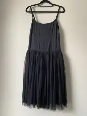 Alannah Hill My Ballet Slip Dress Size 10 Black New W Tags Elegant Silk Bodice